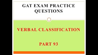 GAT Exam Practice Question Part 93 [upl. by Mayer]