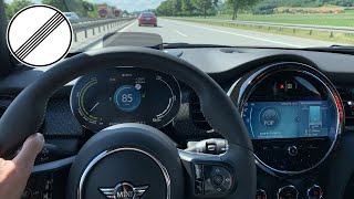 MINI Cooper SE  Autobahn  TopSpeed POV Drive  Electric Car  Facelift [upl. by Aurita]