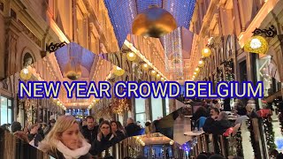 BELGIUM BRUSSELS NEW YEAR CROWD Winter Wonders and Christmas Market 2023 [upl. by Yendic]