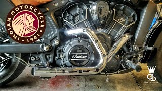 Best sounding Indian Scout exhaust  Hacker Mayhem 2 into 1 [upl. by Aneerb]