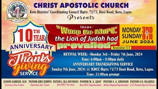 CAC OKE IGBALA KETU DCC  10TH KDCC ANNIVERARY  DAY 2  JUNE 4TH 2024 [upl. by Sheilah]