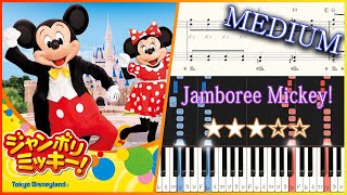 Jamboree Mickey  Tokyo Disneyland  Medium Piano Tutorial  Sheets【Piano Arrangement】 [upl. by Naresh]