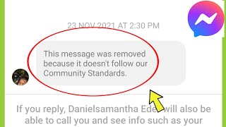 Messenger  This message was removed because it doesnt follow our Community Standards [upl. by Zelma]