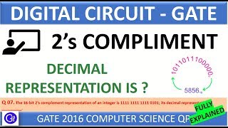 GATE 2016 CS Q7  The 16bit 2’s complement representation of an integer is [upl. by Chrotoem]