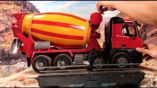 Truck for Children  Bruder Trucks Cement Mixer Colors  Cartoons About Cars [upl. by Feucht]