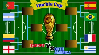 Europe vs South America National Teams Face Off in Marble Football Cup [upl. by Teuton]