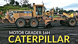 Caterpillar 16H Motor Grader in Action [upl. by Iviv]