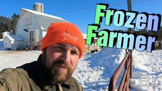 Brrrr Dairy Farming in the ColdFrozen WatererGehl 4400 Skid Steer Repair [upl. by Nilrah]