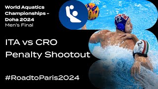 🤽‍♂️ 🇮🇹 Italy vs 🇭🇷 Croatia  Penalty Shootout for 🥇 Gold  World Aquatics Championships  Doha 2024 [upl. by Orsola]