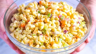 Perfect Creamy Macaroni Pasta Salad Recipe [upl. by Willetta]