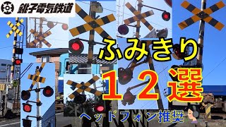 銚子電鉄ふみきり１２選 Japan Railway crossing ChoshiDentestu line RAILWAYjapan [upl. by Tegirb]