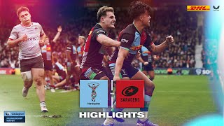 Highlights Harlequins v Saracens  Quins put on a show in dramatic London Derby win 🔥 [upl. by Kcirrem]