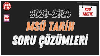 20202024 MSÜ TARİH SORU ÇÖZÜMLERİ Son 5 Yıl [upl. by Aseefan]