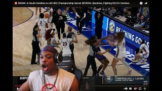 The Greatest Women Basketball Game LSU Vs South Carolina Fight reaction [upl. by Meek]