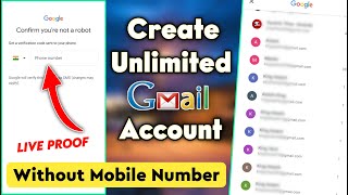 Unlimited Gmail Account Without Number Verification  Unlimited Gmail Kaise Banaye  King TECH [upl. by Odama]