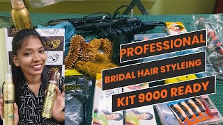 professional bridal HAIR STYLEING kit 9000 Rs 🤔 ready  producttips தமிழ் beginners [upl. by Eanahs977]