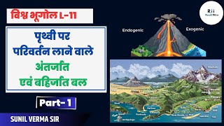 Endogenic and exogenic forces of earth Part1  World Geography UPSC 202425  Sunil Verma [upl. by Nore]