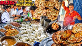 Rs30 Amritsari No 1 Desi Ghee Wala kulcha  1000 Daily Plates kulcha chole Street Food India [upl. by Melvina]