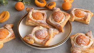 Apricot and Cream Cheese Puff Pastry  The Best Apricot Puff Pastry Recipe [upl. by Hereld]