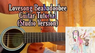 Lovesong  Beabadoobee  Guitar Tutorial with Chords Lesson [upl. by Ttenna188]