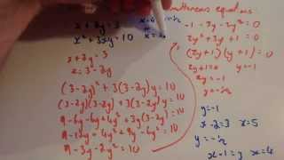 Simultaneous equations linear and nonlinear  Corbettmaths [upl. by Ynez663]