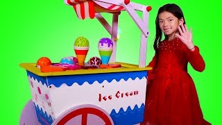 Emma Pretend Play with Ice Cream Cart Toy [upl. by Enidaj]