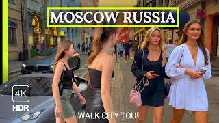 🔥 Hot Evening Life in Russia Moscow Walk Сity Tour Russian Girls amp Guys 4K HDR [upl. by Doowrehs]