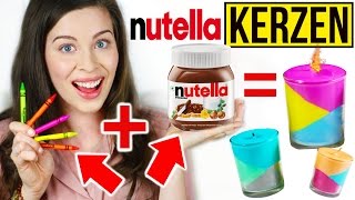 DIY NUTELLA PINTEREST DUFTKERZE aus STIFTEN im LIVE TEST ÜBERRASCHENDES ERGEBNIS [upl. by Hales]