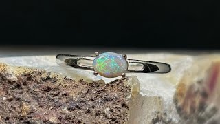 The Green Sheen Machine 925 Sterling Silver Lightning Ridge Opal Ring [upl. by Anzovin]