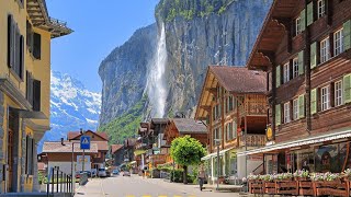 Lauterbrunnen 4K  The Most Beautiful Village in Switzerland  Travel Vlog 4K Video Ultra HD 60fps [upl. by Bate]