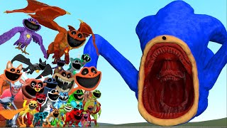 I Battled SONIC EATER DEEPSEA MONSTER with All Smiling Critters Armies in Garrys Mod [upl. by Yahs]