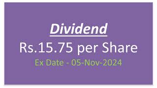 Dividend of Rs1575  Dividend in November 2024  Upcoming Dividend in November 2024 [upl. by Earized]