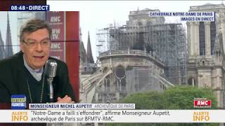 Notre Dame semidistrutta Michel Aupetit intervistato da JeanJacques Bourdin [upl. by Alul]