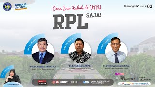 BINCANG UNY WAE 3  Cara Lain Kuliah di UNY  RPL Saja [upl. by Eicnan]