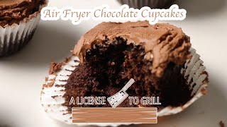 Easy Air Fryer Chocolate Cupcakes [upl. by Kopple877]