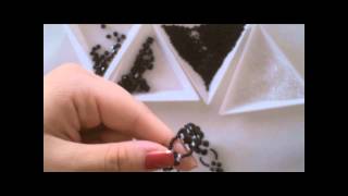 Tutorial bracciale con swarovski neri alto 3 cm wwwfilidiperleit [upl. by Frederic]