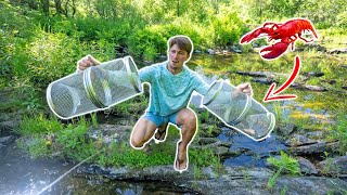 Roadside Craw Fishing Trapping For HUGE Crawfish Boil Catch Clean Cook [upl. by Dhumma]