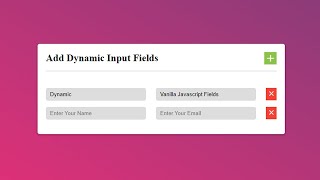 How To Create Dynamic Input Fields Creation Using HTML CSS And Vanilla JavaScript  dynamicinput [upl. by Phyllis]