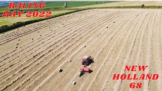 BALING HAY 2022  NEW HOLLAND 68 SQUARE BALER  UK HAYMAKING [upl. by Ykvir]