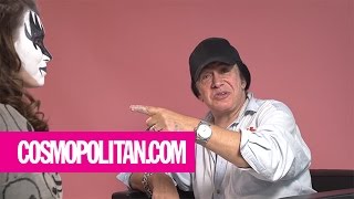 Gene Simmons Gives KISS Makeup Tutorial  Cosmopolitan [upl. by Nlycaj]