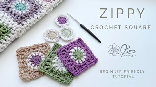 BeginnerFriendly Crochet  Whip Up a Zippy Square  StepbyStep Guide [upl. by Htesil]