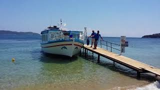 Esperides hotel Beach  Lovely little ferry to Skiathos town [upl. by Einej]