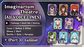 Imaginarium Theatre Part 3  All Voice Lines ENGLISH Voice Over  Genshin Impact  M0har1b [upl. by Nylirrehs912]