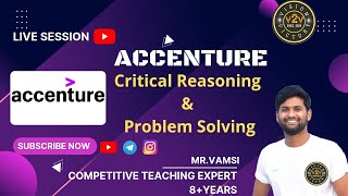 Accenture Critical Reasoning amp Problem Solving reasoning v2v aptitude accenture [upl. by Susumu147]