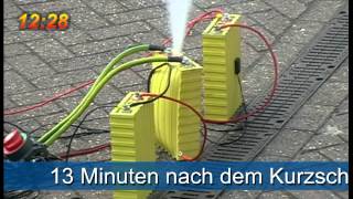 LiFePo4 crashtest  Lithium Ionen Crashtest [upl. by Kohl]