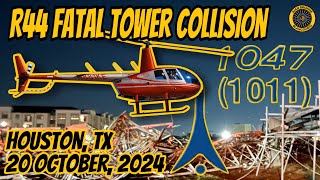 R44 Helicopter Tower Collision Houston 20 Oct 2024 [upl. by Durarte]