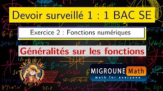 Fonctions — Exercice 2 — Devoir de maths — 1BAC SE [upl. by Nadab]