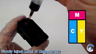 How to Refill Canon CL546XL 8288B004 TriColour High Capacity Ink Cartridge [upl. by Lelia]