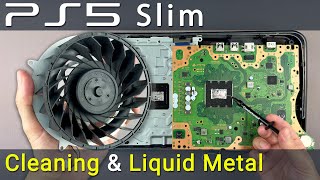 PS5 Slim Overheating Fix Disassembly Cleaning Liquid Metal Replacement [upl. by Ias]