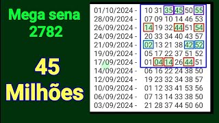 mega sena 2782 estudos e observações tendência com 3 dezenas na mesma coluna [upl. by Recor239]